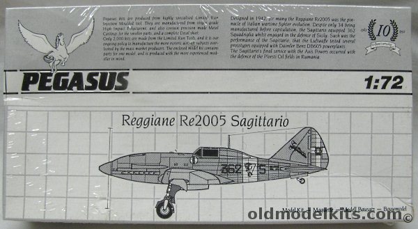 Pegasus 1/72 Reggiane Re-2005 Sagittario, 2014 plastic model kit